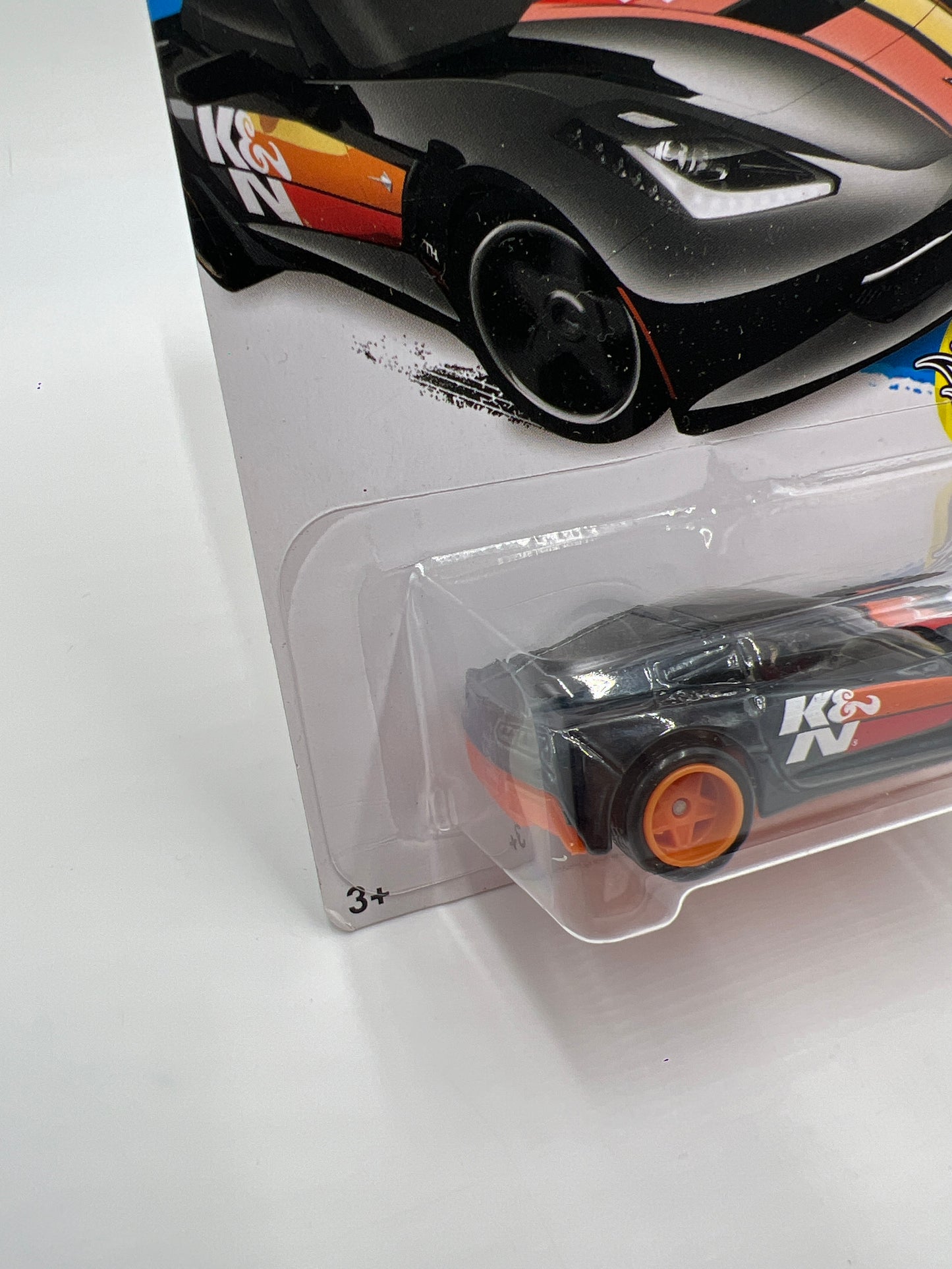 2016 Hot Wheels Super Treasure Hunt #180 14 Corvette Stingray Black K&N W/Protector