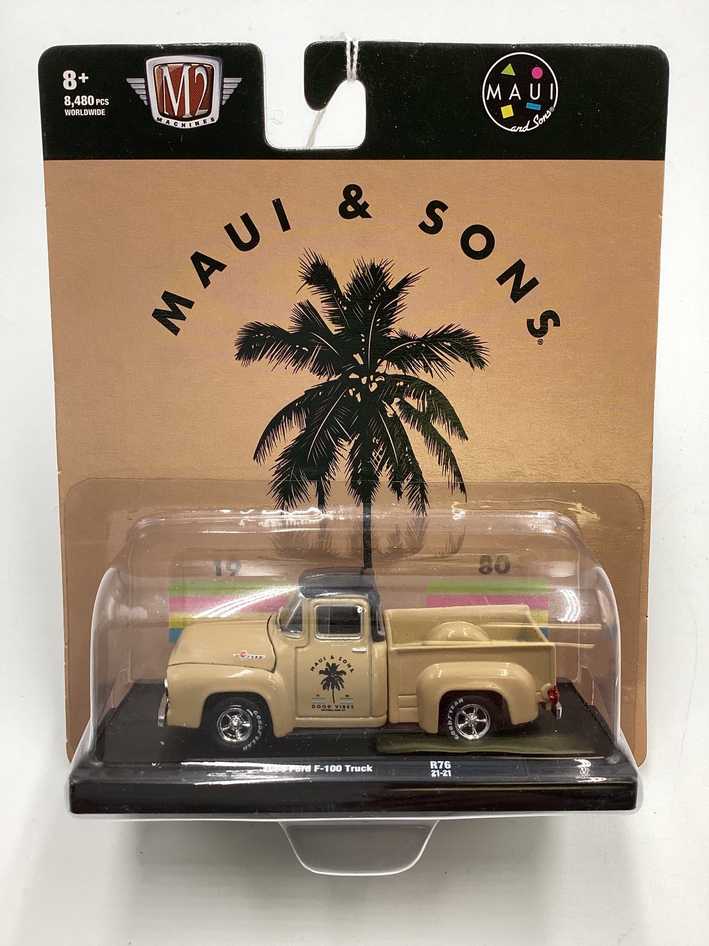 M2 Machines Auto Drivers Maui and Sons 1956 Ford F-100 Truck Beige R76 190D