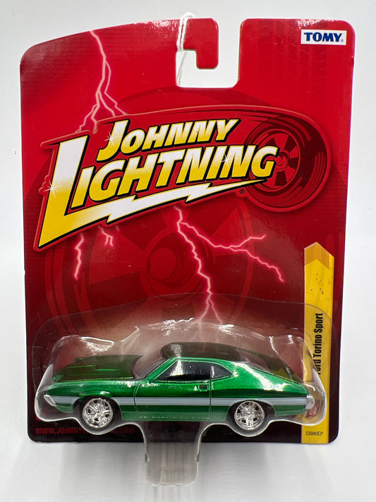 Johnny Lightning Small Card 1972 Ford Torino Sport Green