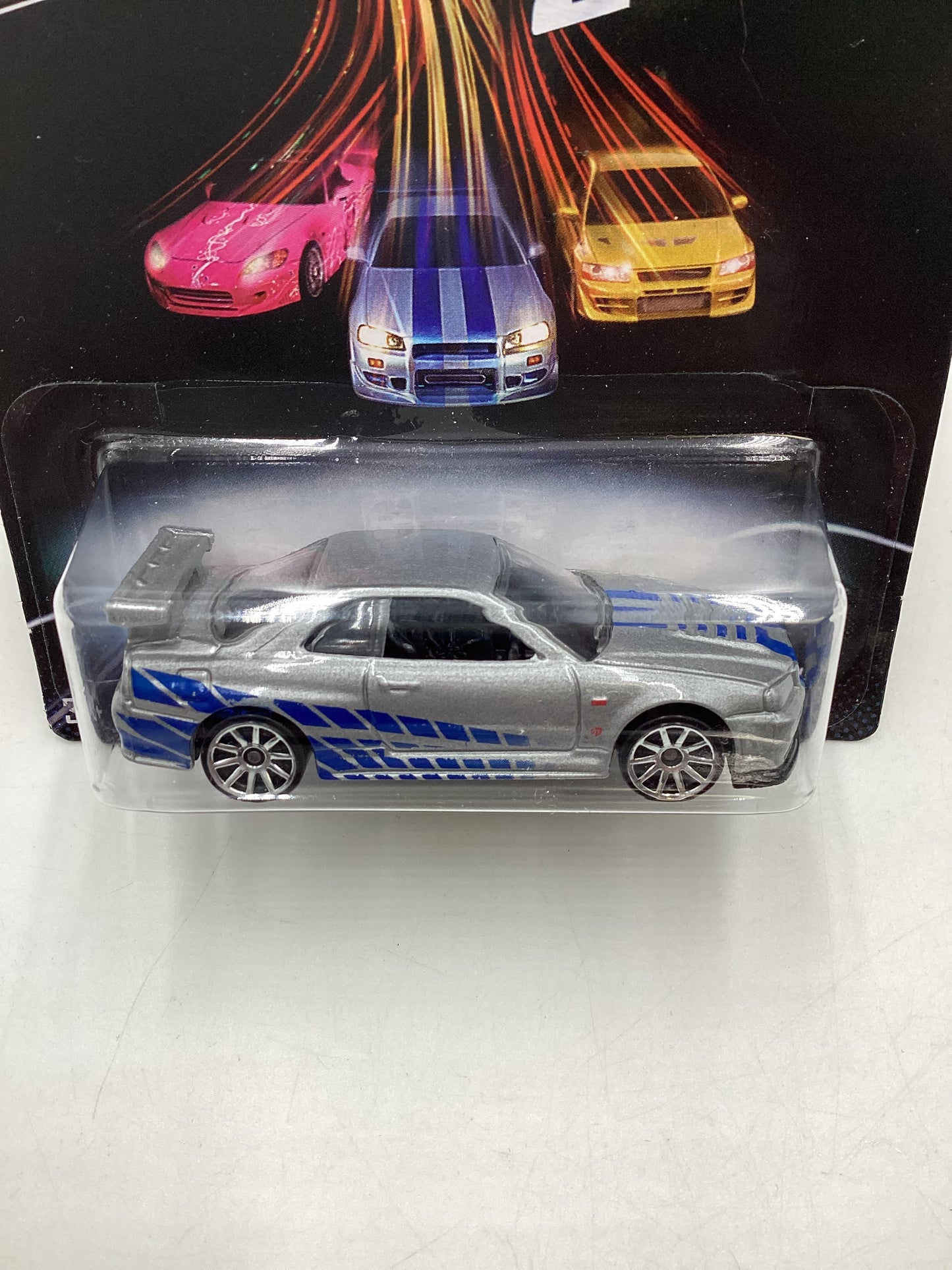 2013 Hot wheels Fast and Furious Fast 2 Furious Nissan skyline GT-R (R34) Silver 3/8 with protector