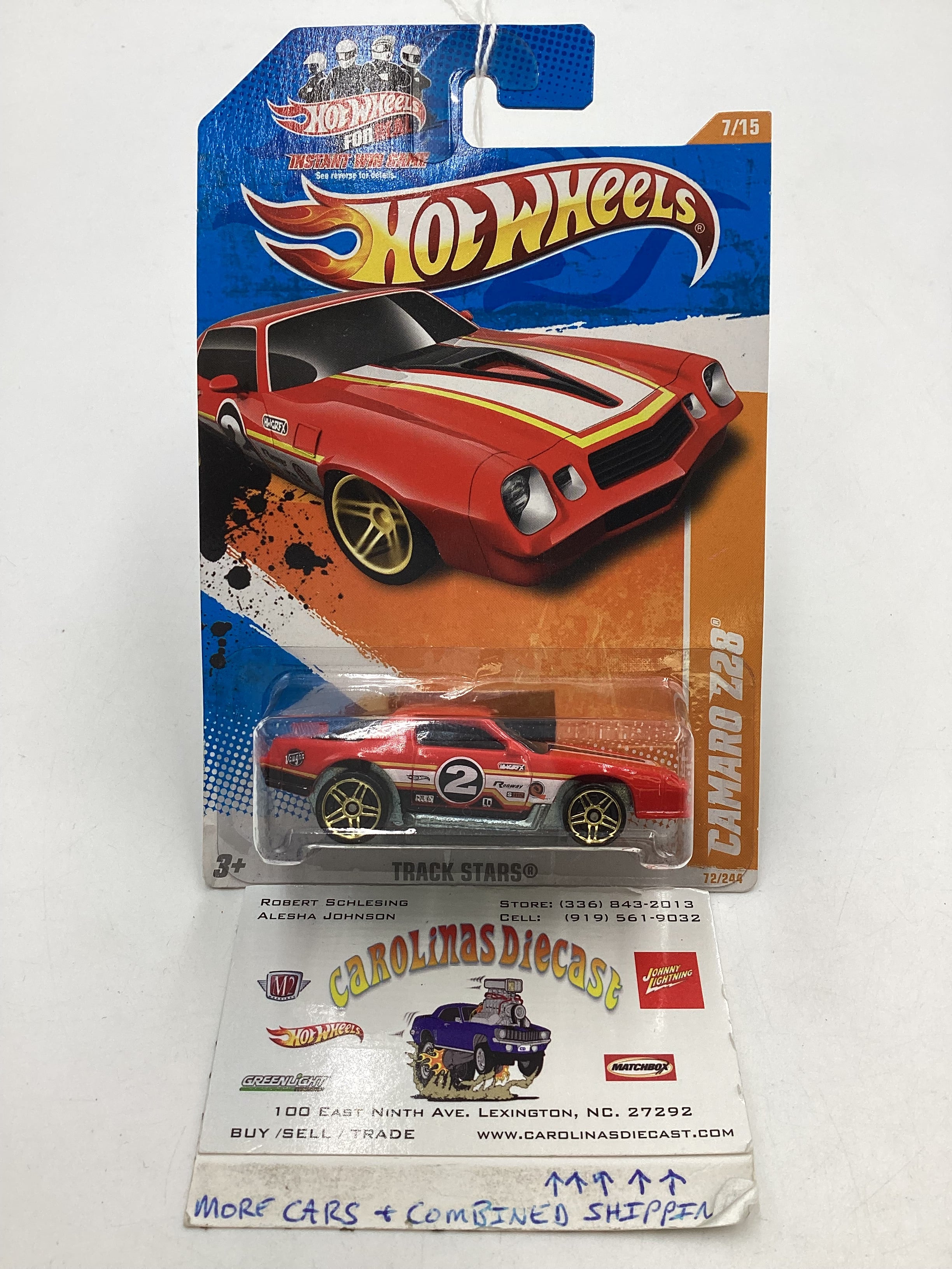2011 Hot wheels #072 Red Camaro Z28 17H – carolinasdiecast