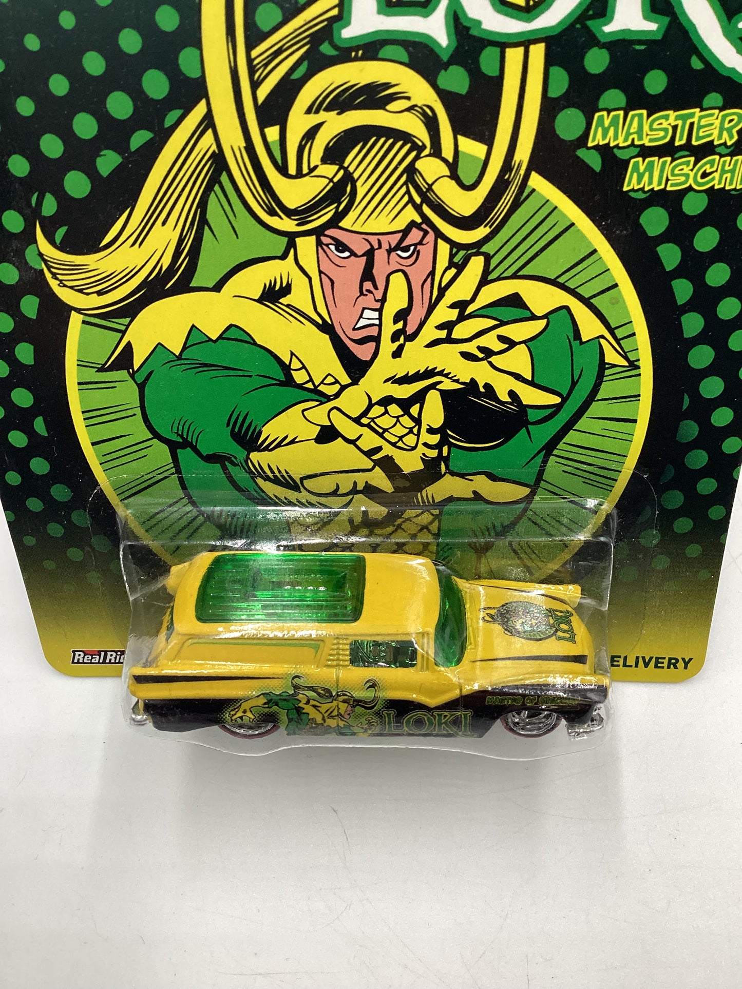 Hot wheels Pop Culture Marvel Loki 8 Crate Delivery Yellow 272A