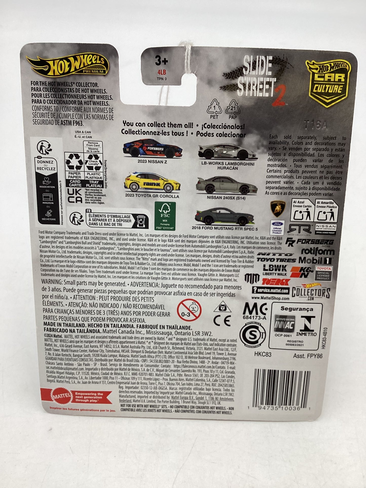 2024 Hot Wheels Car Culture Slide Street 2 #4 Nissan 240SX (S14) Silver 244K