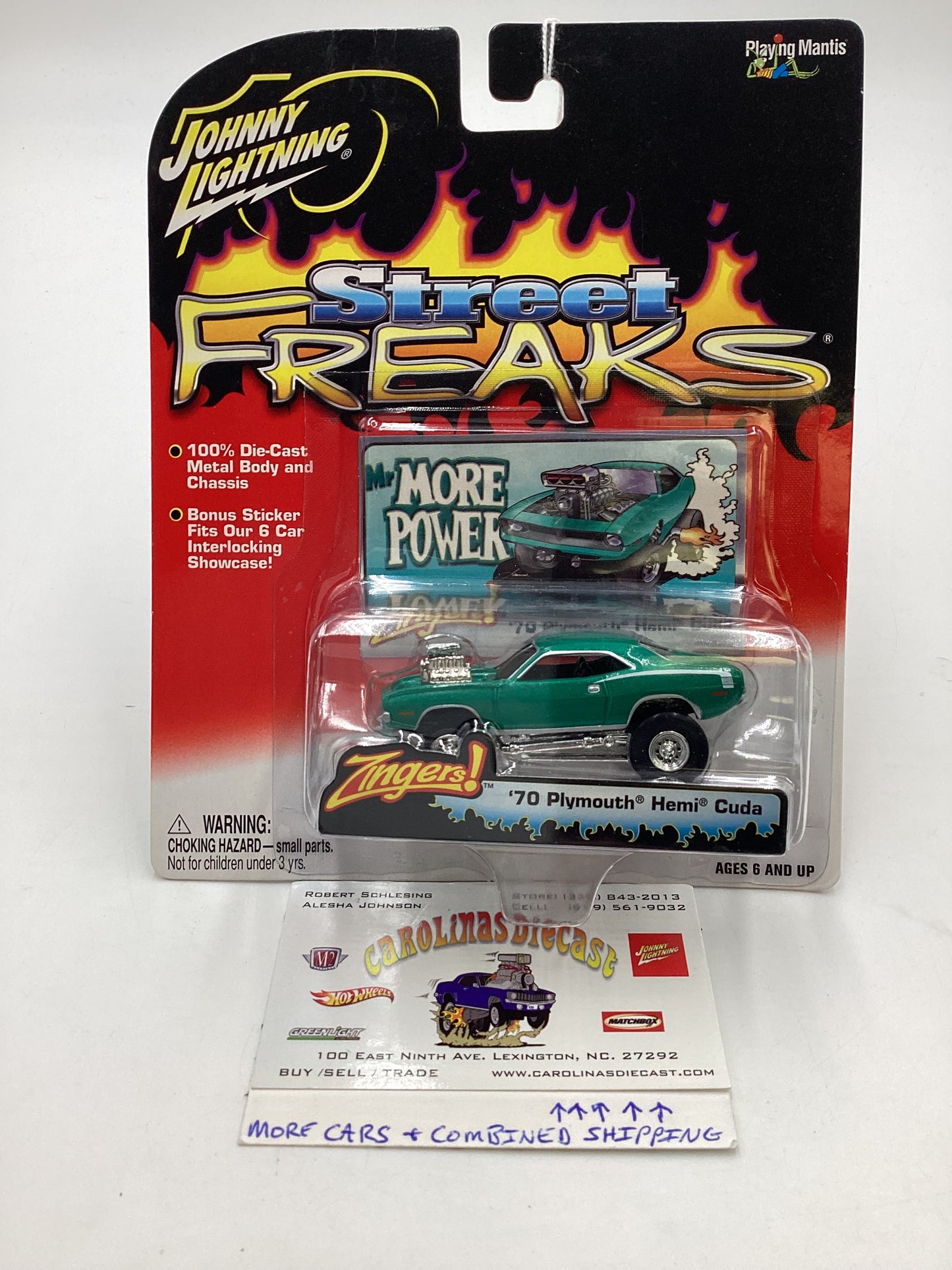 Johnny lightning Street freaks zingers *Vein on back* 70 Plymouth Hemi Cuda 190E