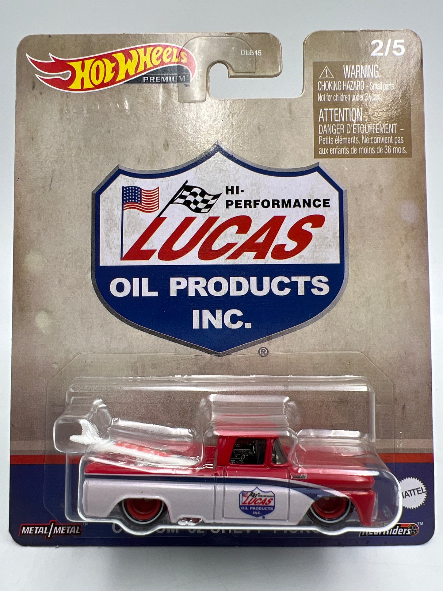 Hot Wheels Premium Vintage Oil #2 Lucas Oil Custom 62 Chevy Pickup W/Protector