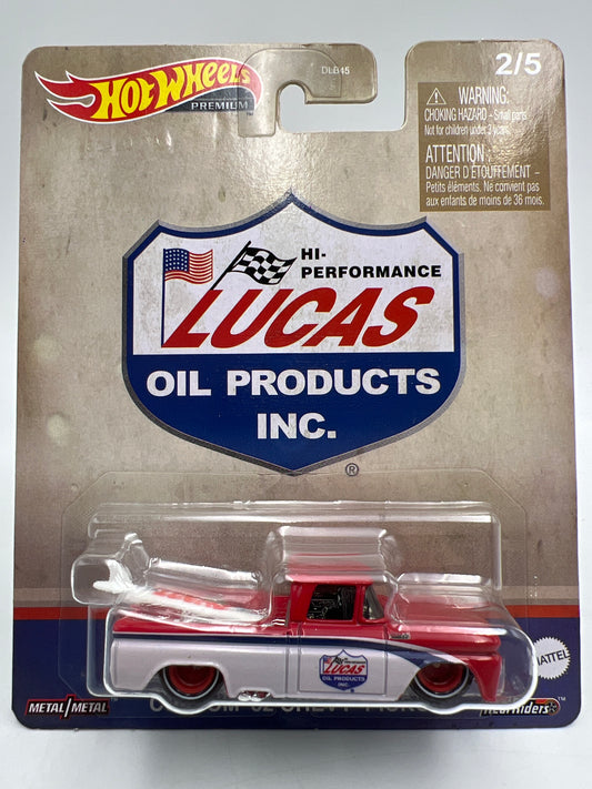 Hot Wheels Premium Vintage Oil #2 Lucas Oil Custom 62 Chevy Pickup W/Protector