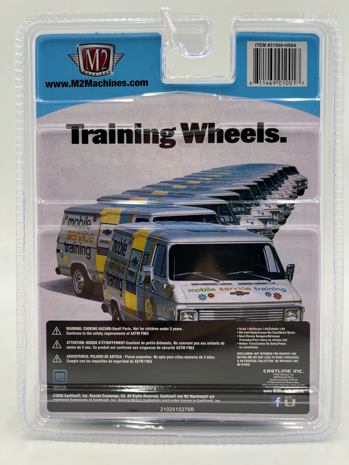 M2 Machines Hobby Exclusive CHASE Training Wheels 1972 Chevrolet Van G10 HS64