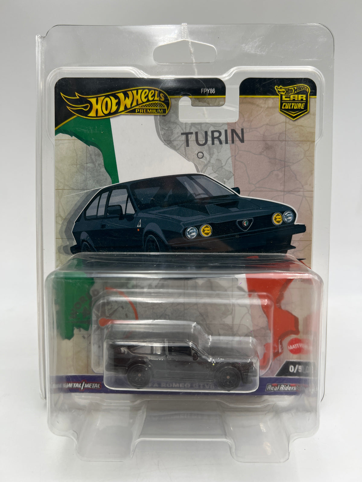 2024 Hot Wheels Premium World Tour Chase #0 Alfa Romeo GTV6 3.0 Black W/Protector
