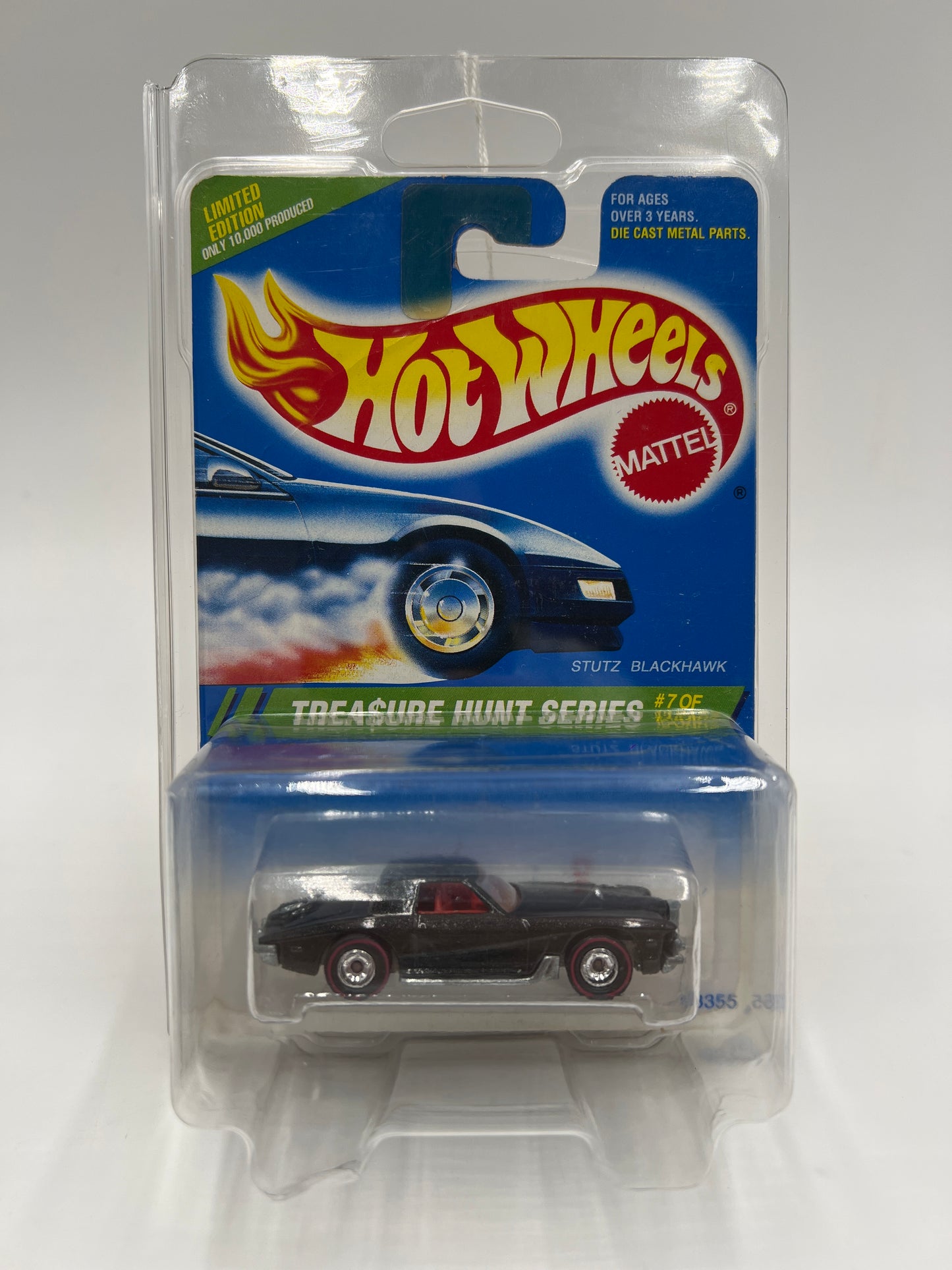 1995 Hot Wheels Treasure Hunt Series #7 Real Riders Stutz Blackhawk Black W/Protector Card Has Wrinkles