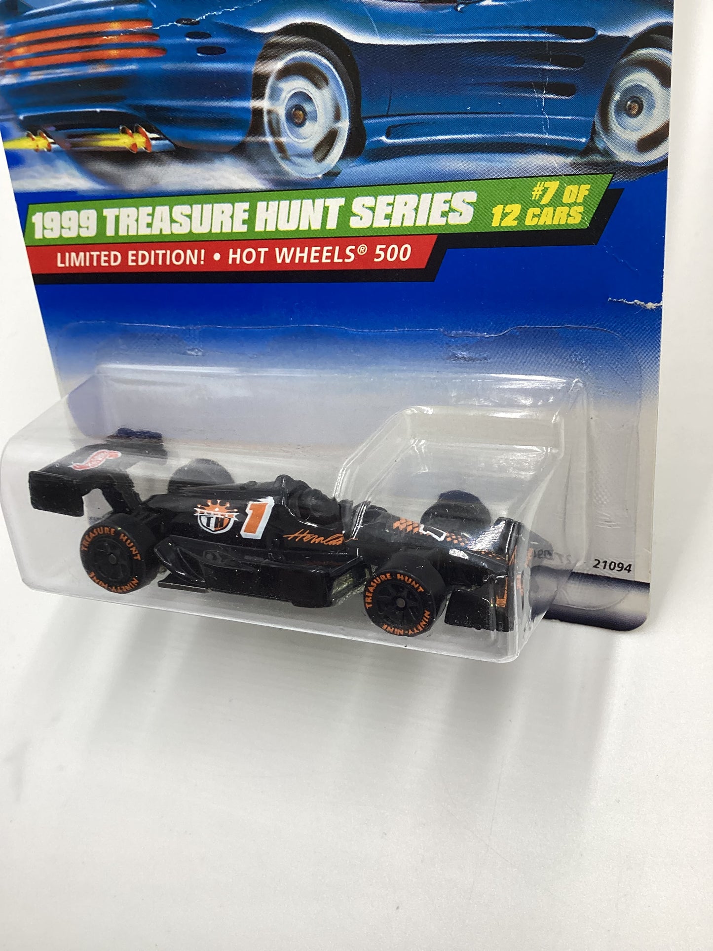 1999 Hot Wheels Treasure Hunt Series #935 Hot Wheels 500 Black - Bad Card 273C