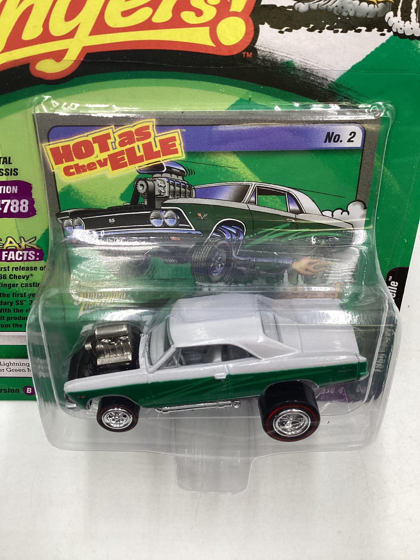 Johnny Lightning ZINGERS Series 2 1966 Chevy Chevelle Green 223B