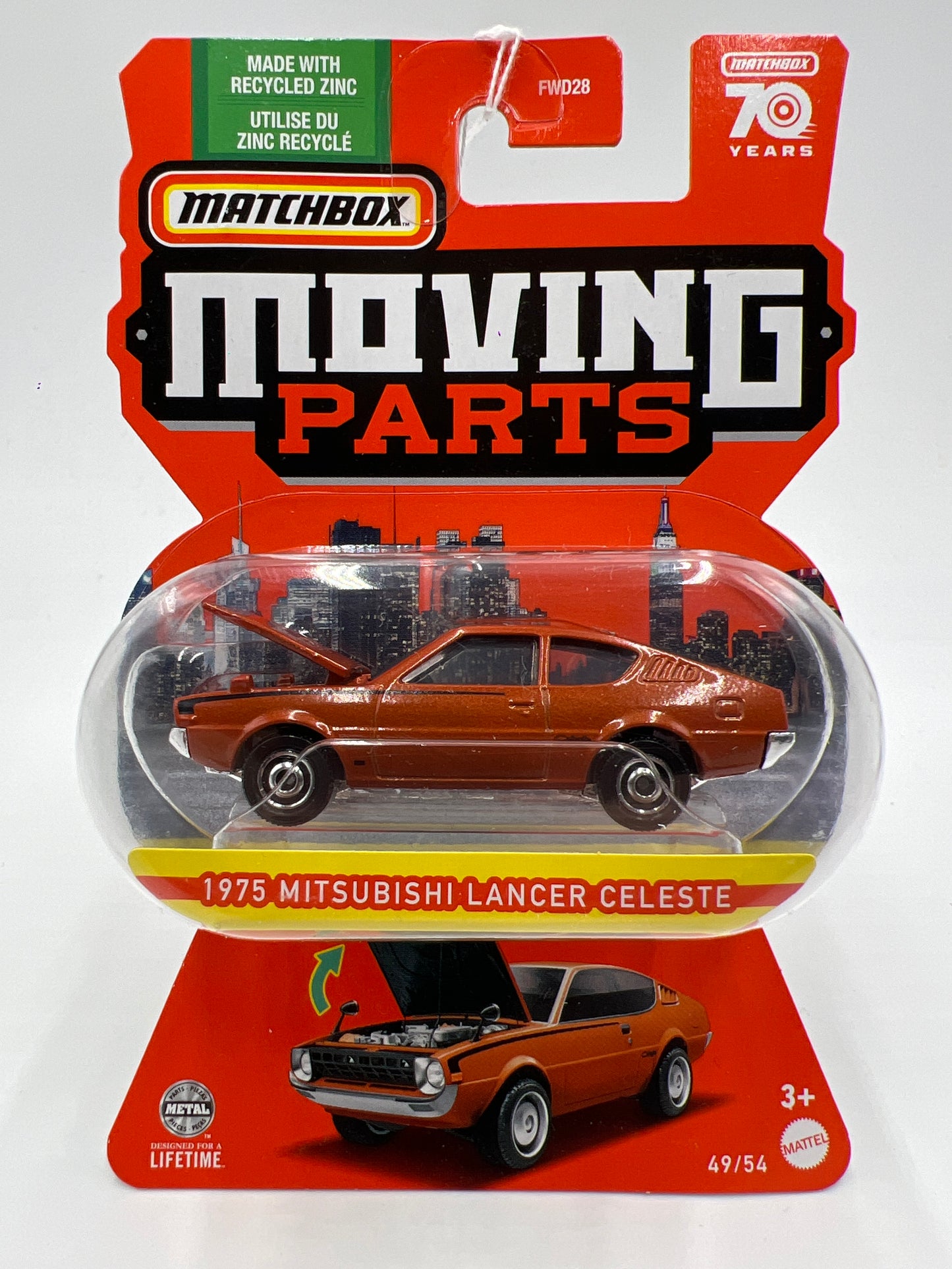 Matchbox Moving Parts #49 1975 Mitsubishi Lancer Celeste Dark Orange 163i