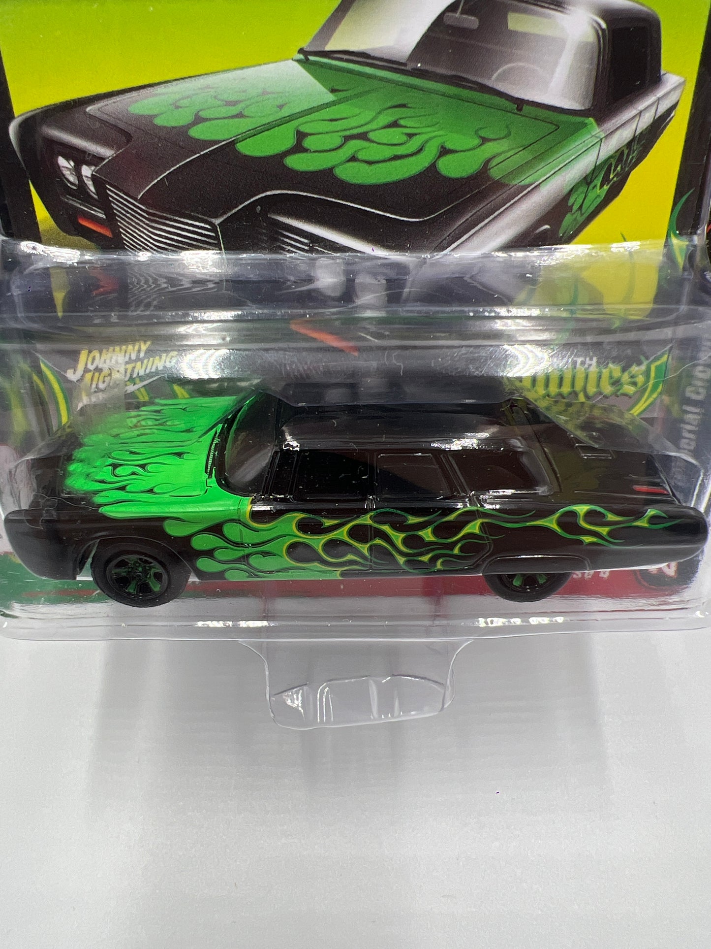 Johnny Lightning Street Freaks Black With Flames Release 4 Version B 1966 Imperial Crown Custom Black/Green 218E