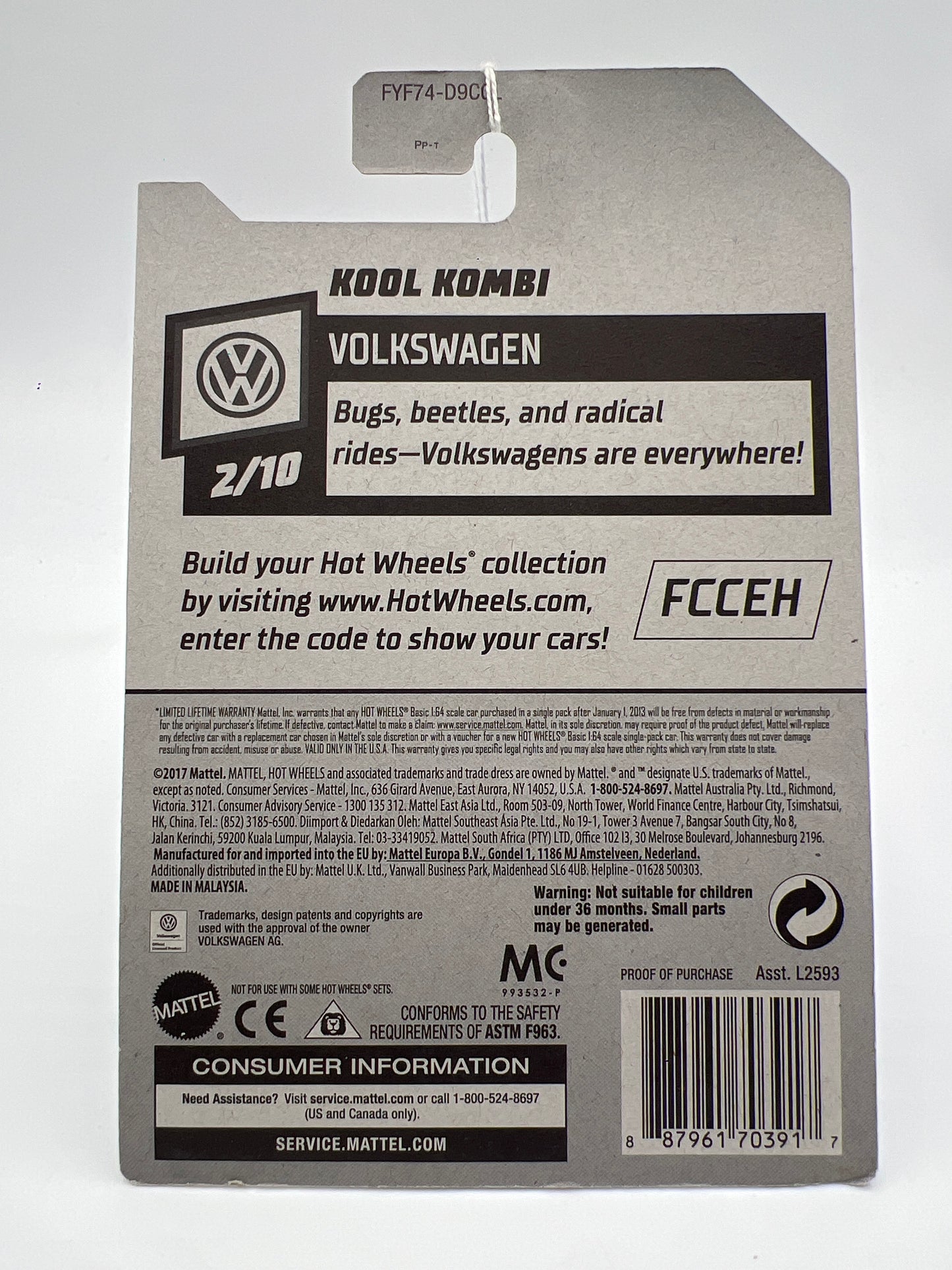2019 Hot Wheels Volkswagen #136 Urban Outlaw Kool Kombi White 97E