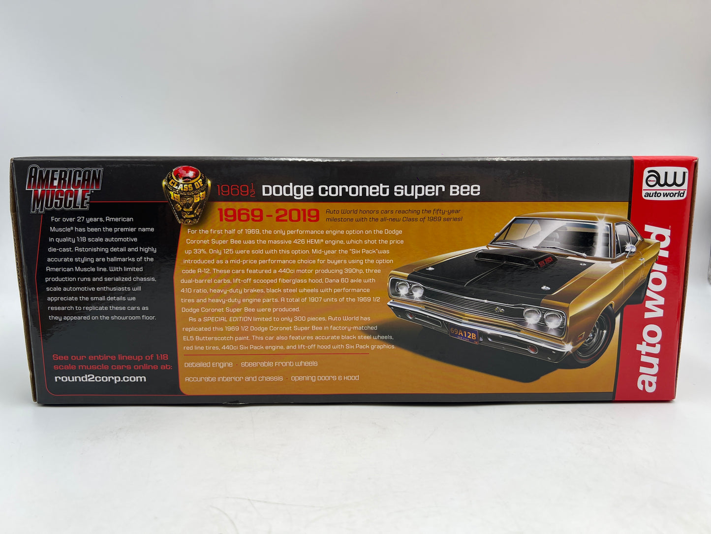 Auto World 1:18 Scale American Muscle #148/300 1969 1/2 Dodge Coronet Super Bee VHTF