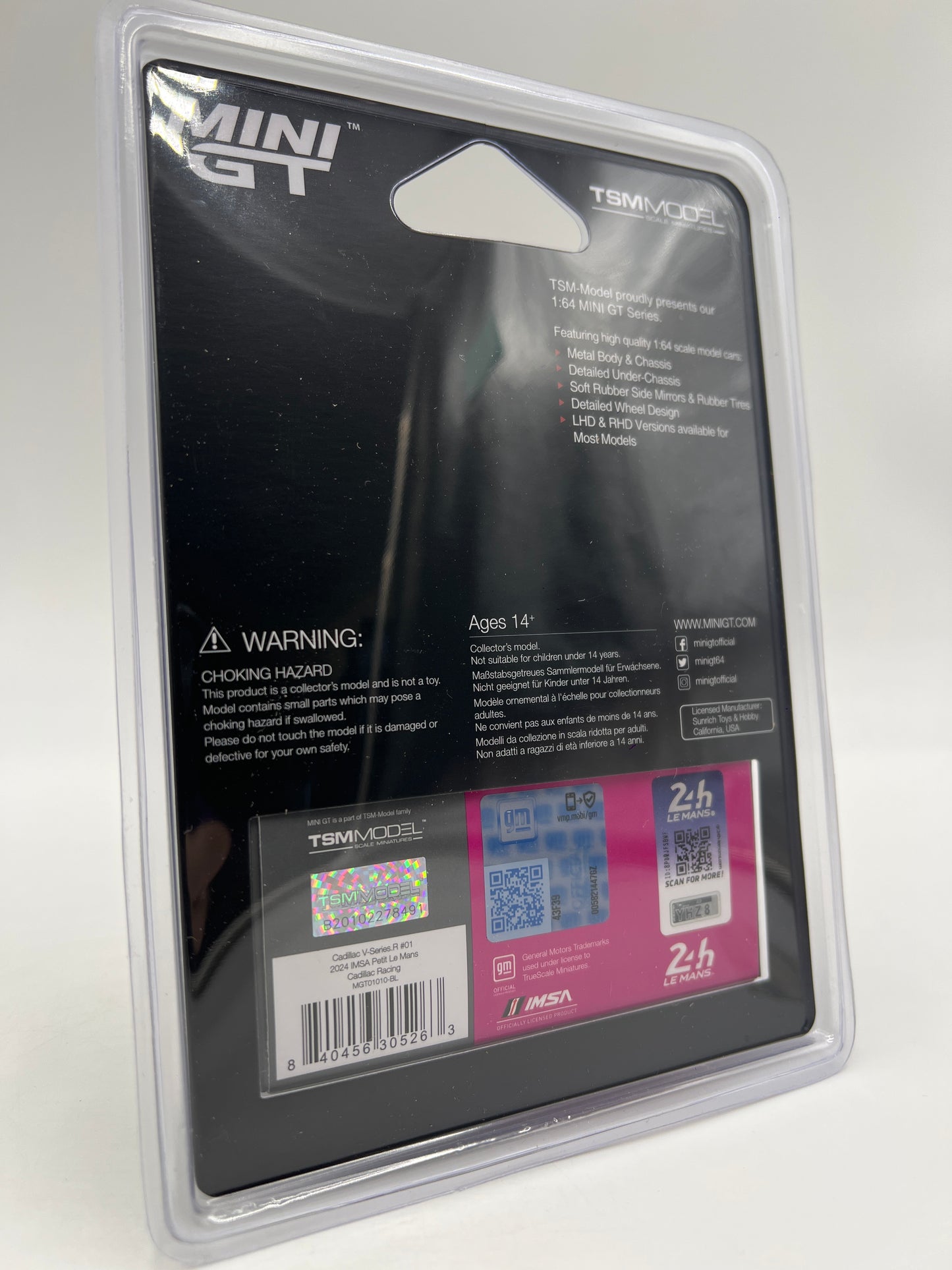 Mini GT #1010 Cadillac V-Series.R #01 2024 IMSA Petit Le Mans Cadillac Racing Pink/Black