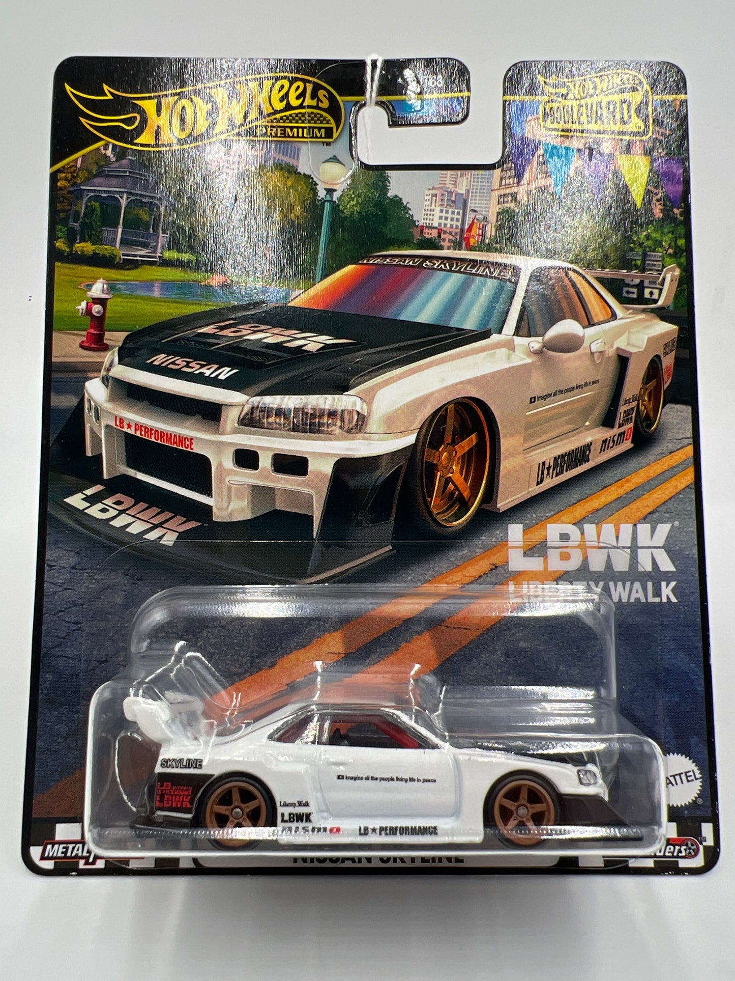 Hot Wheels Premium Boulevard Gold Label LBWK LB-ER34 Super Silhouette Nissan Skyline White 265B