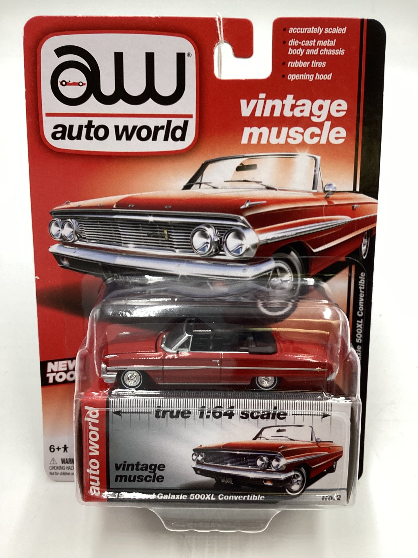 Auto World Vintage Muscle Premium Series 3 #2 1964 Ford Galaxie 500XL Convertible Red