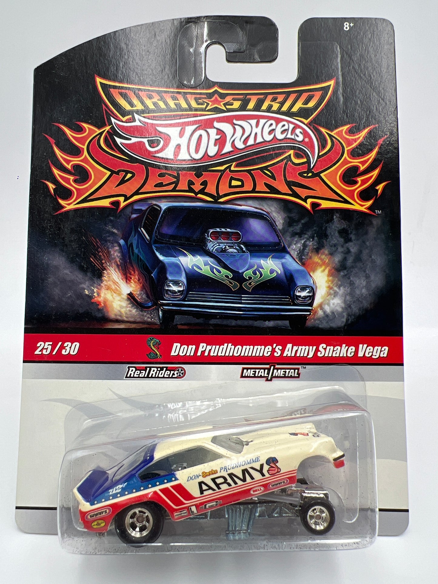 Hot Wheels Drag Strip Demons #25 Don Prudhommes Army Snake Vega W/Protector