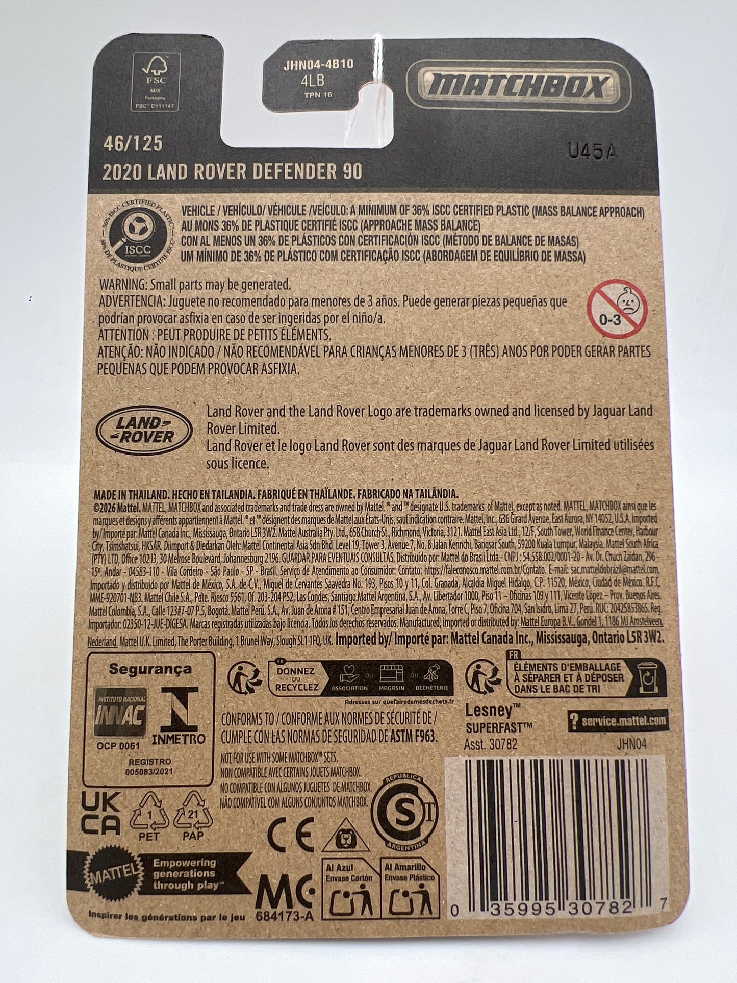 2026 Matchbox #46 2020 Land Rover Defender 90 Red 211o