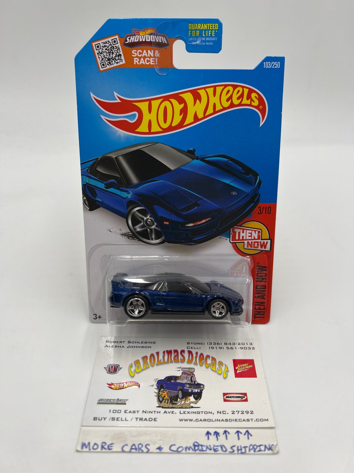 2016 Hot Wheels Super Treasure Hunt #103 90 Acura NSX Blue W/ Protector
