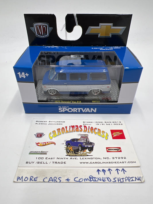 M2 Machines Walmart Exclusive 1975 Chevrolet Van G10 Blue WMTS21