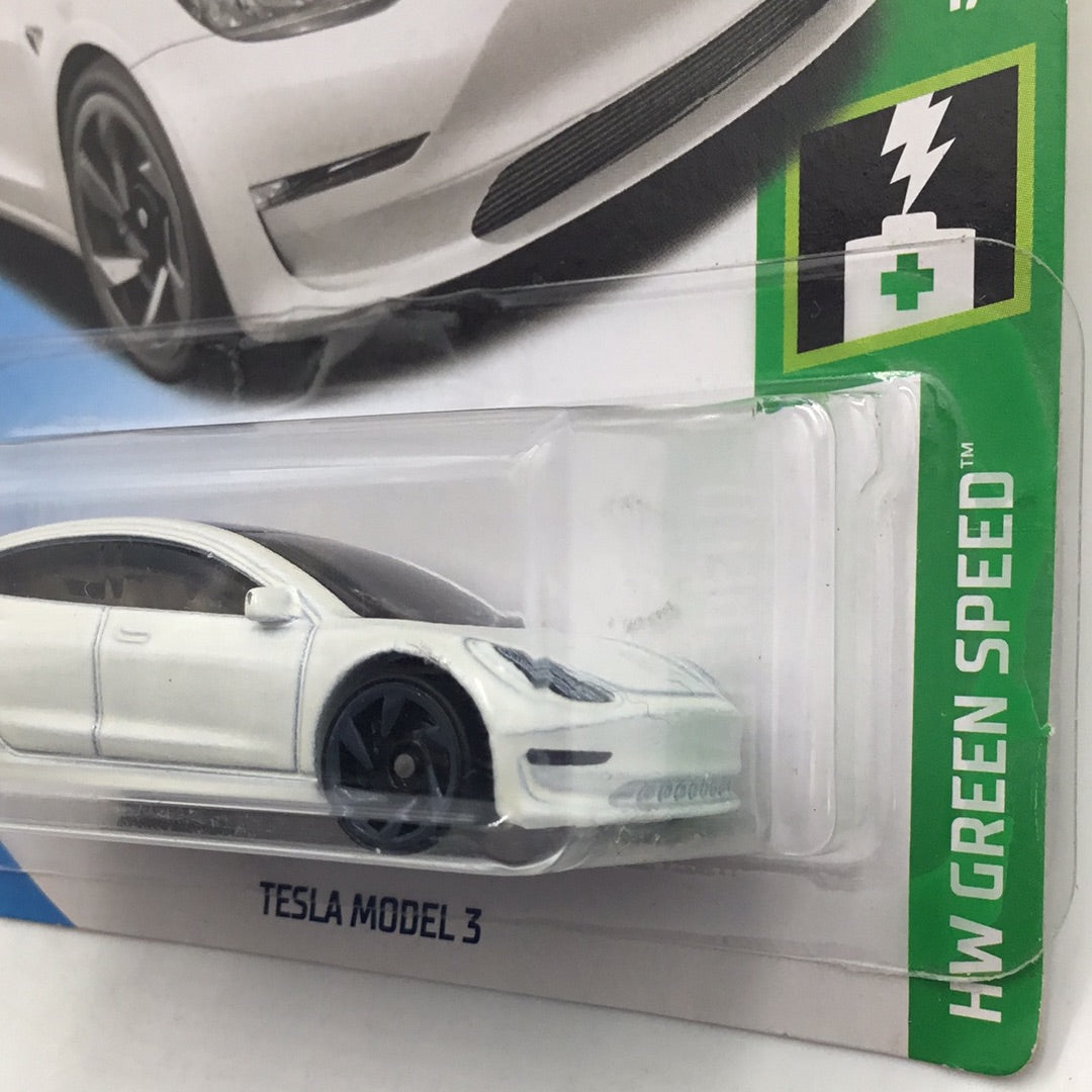 2019 Hot Wheels #174 Tesla Model 3 White