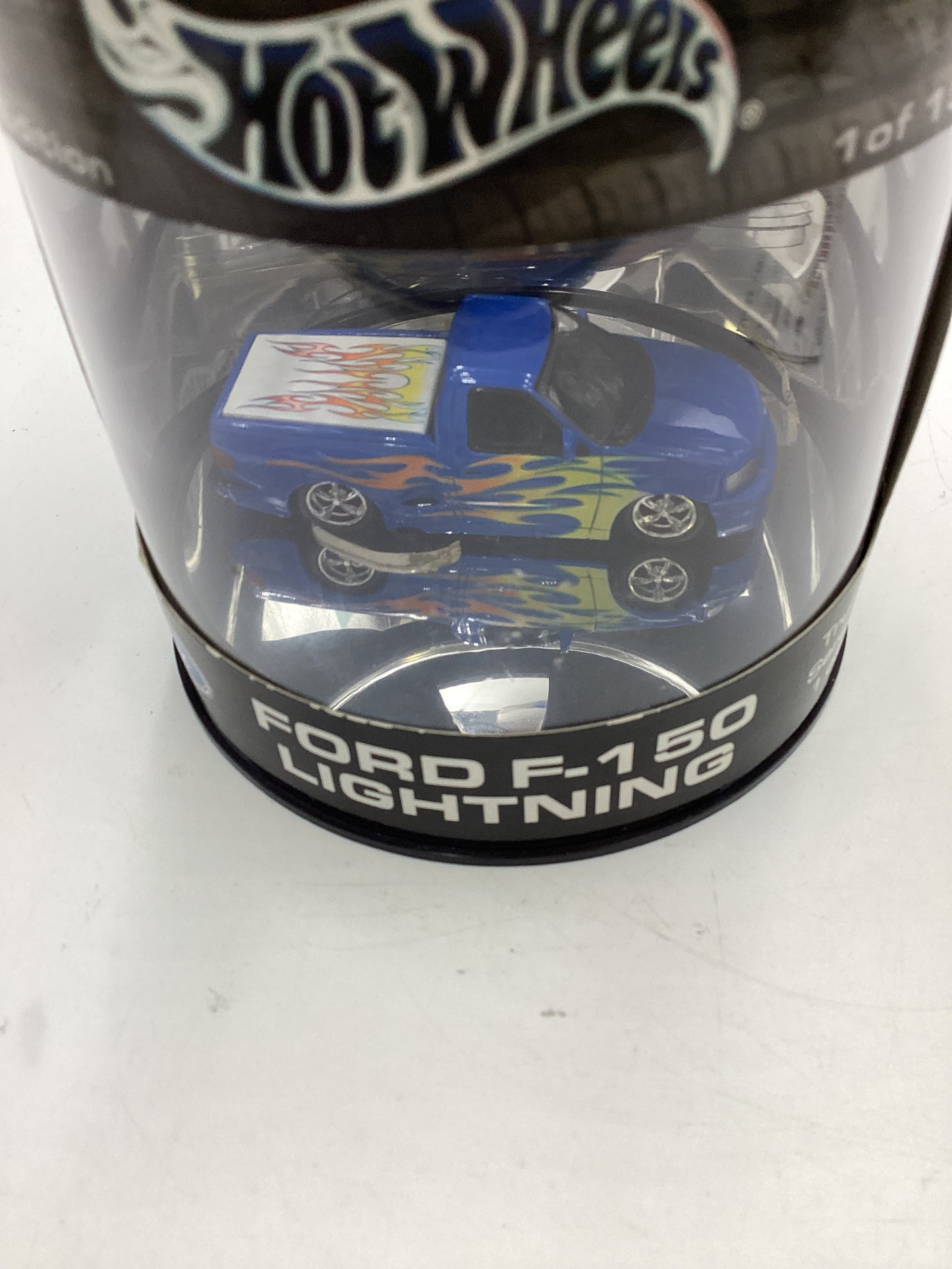 2003 Hot Wheels Oil Can Truck Series 1/15000 Ford F-150 Lightning Blue HTF Rubber Bands Not Stuck To Paint