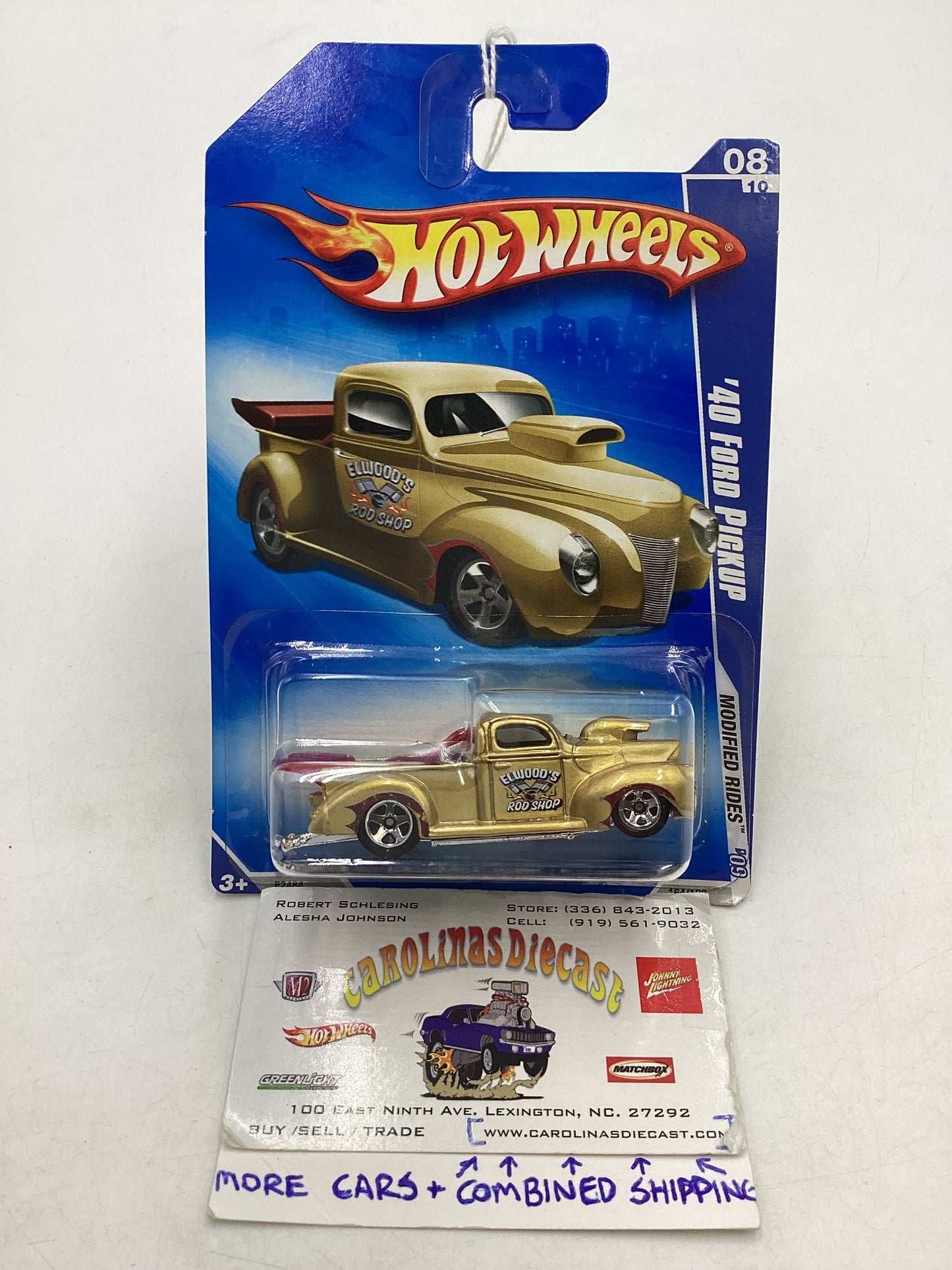 2009 Hot Wheels Modified Rides #164 40 Ford Pickup Gold 5SP Wheels 23i