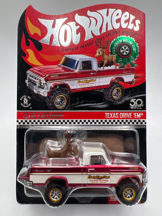 2018 Hot Wheels RLC Club Exclusive Holiday Car #1413/9000 Texas Drive Em W/Protector