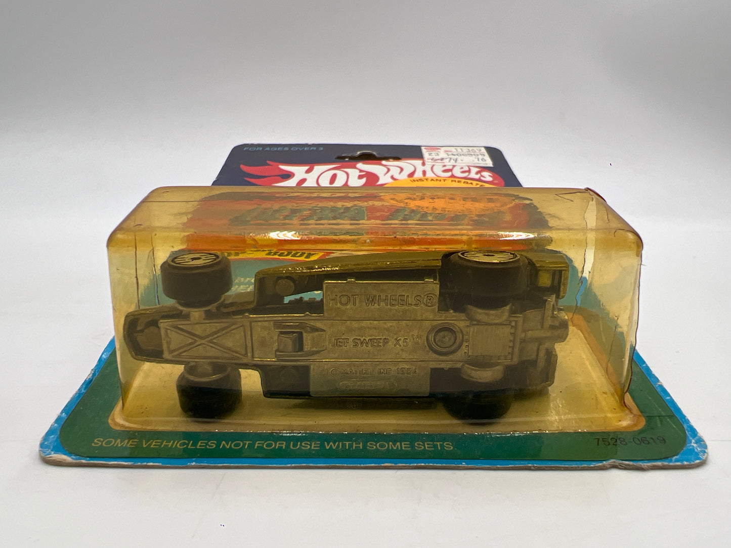 Hot Wheels Original 1983 Ultra Hots #7528 Jet Sweep X5 W/Protector Cracked Blister