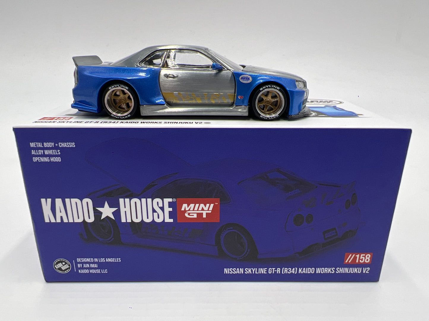 Mini GT Kaido House #158 CHASE Nissan Skyline GT-R R34 Kaido Works Shinjuku V2