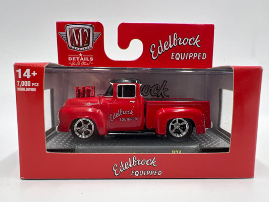 M2 Machines Ground Pounders 1956 Ford F-100 Truck Red Edelbrock R24