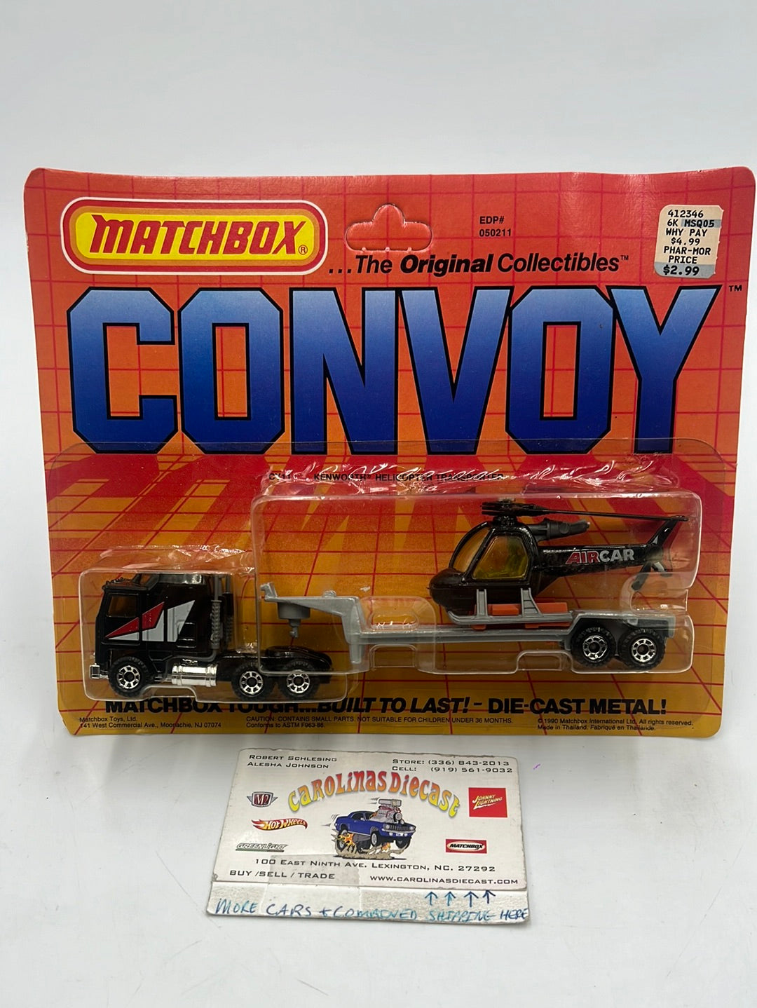 Matchbox 1990 Convoy CY11 Kenworth Helicopter Transporter Unpunched 168J