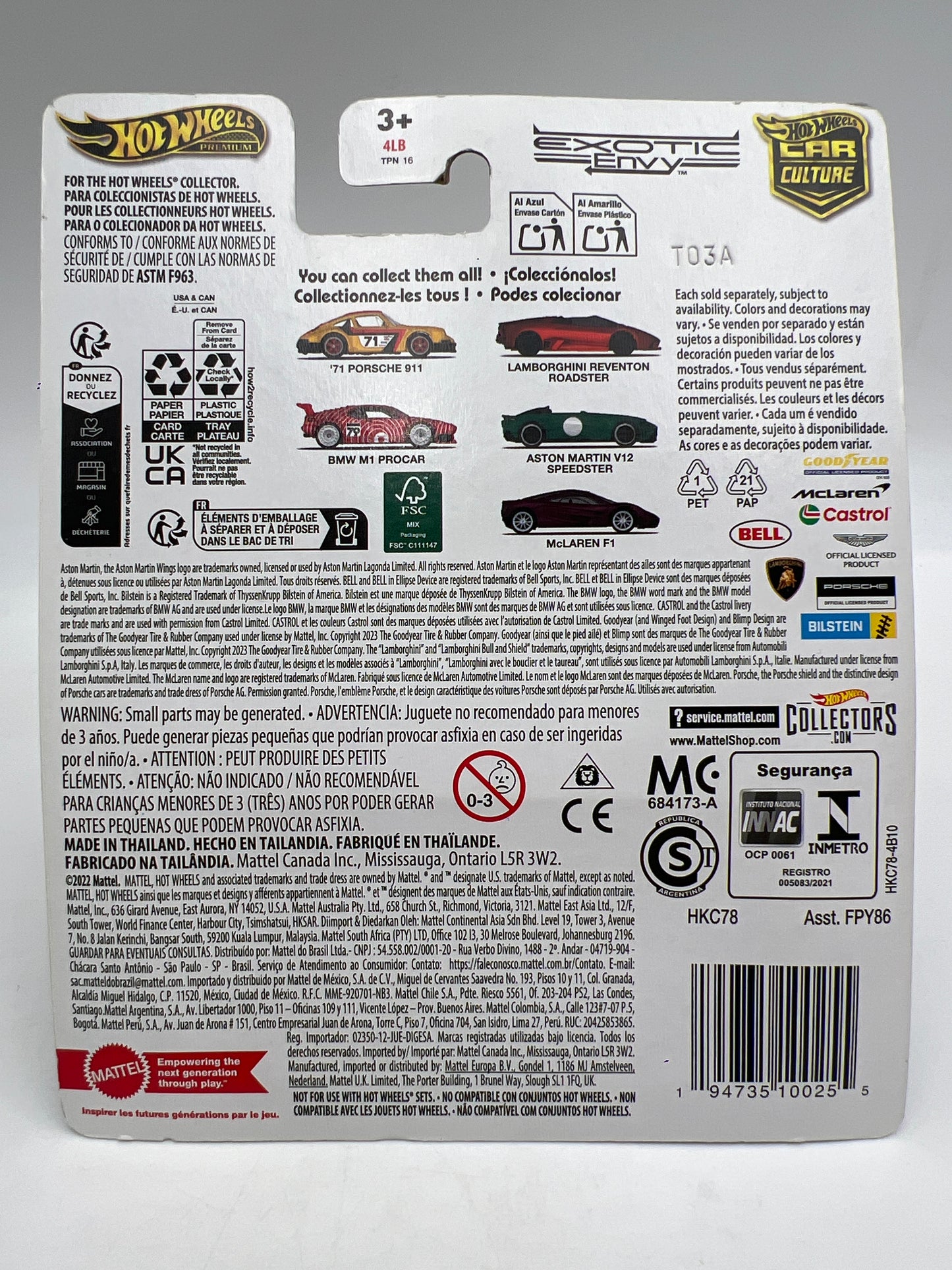 Hot Wheels Premium Car Culture Exotic Envy #4 Aston Martin V12 Speedster
