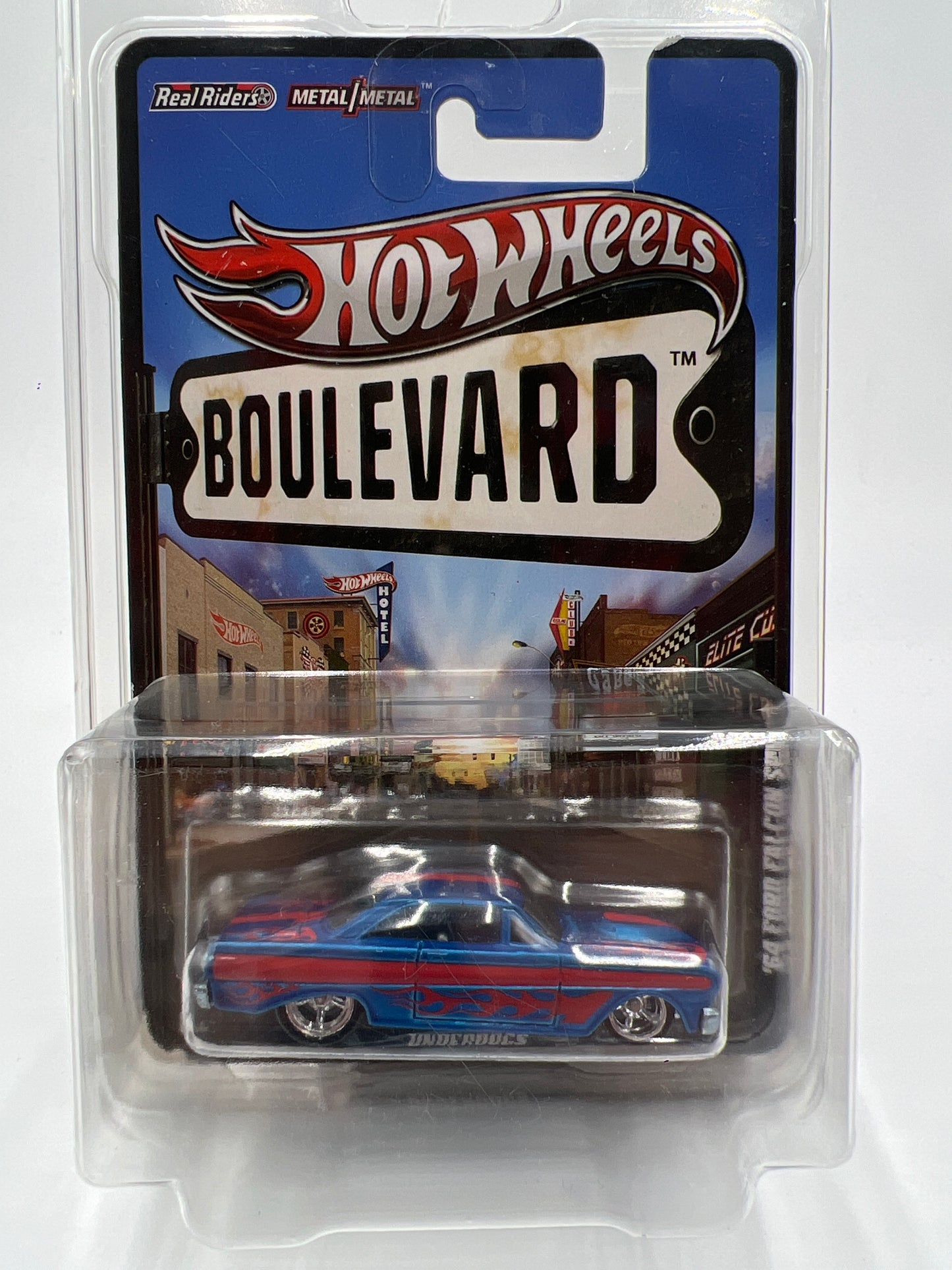 Hot Wheels Boulevard Underdogs 64 Ford Falcon Sprint Blue W/Protector #1