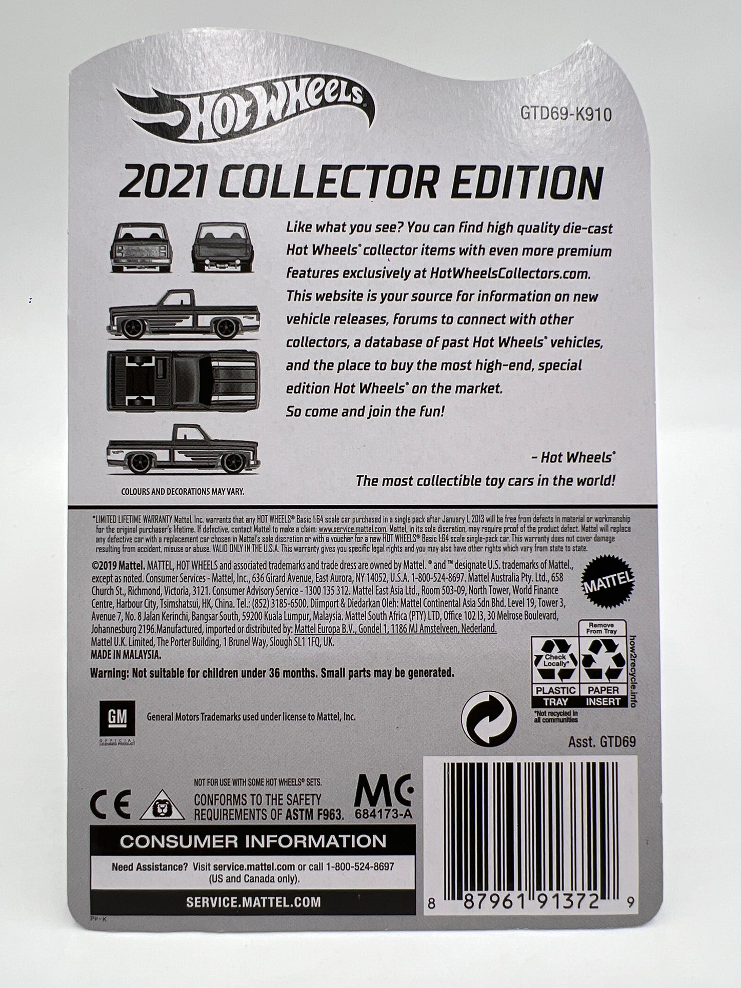 2021 Hot Wheels Legends Tour 83 Chevy Silverado Pink W/Protector