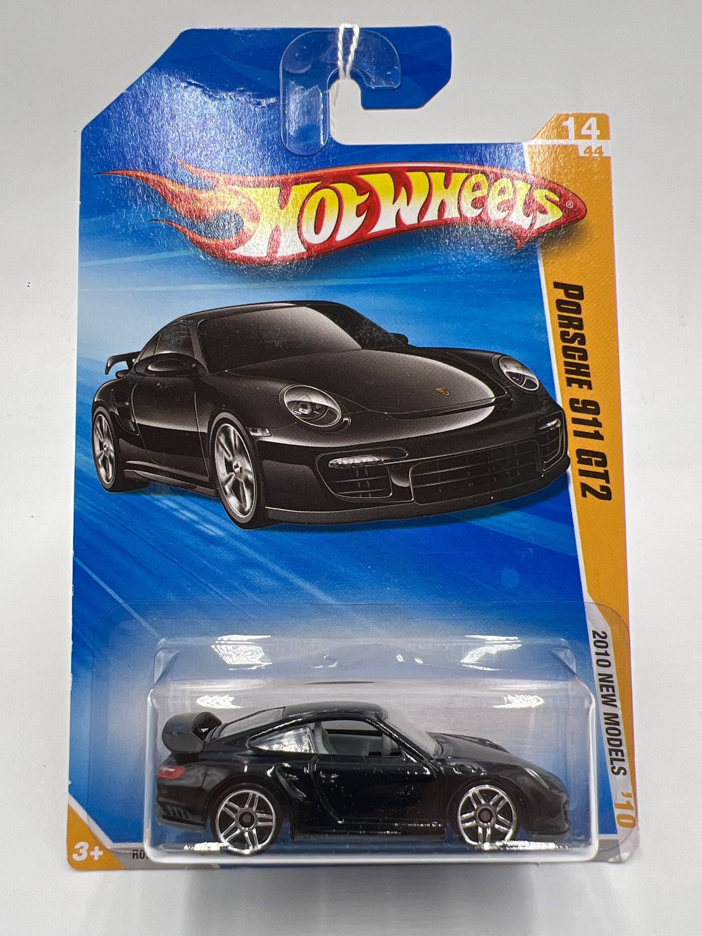 2010 Hot Wheels New Models #14 Porsche 911 GT2 Black Card Not Perfect SR