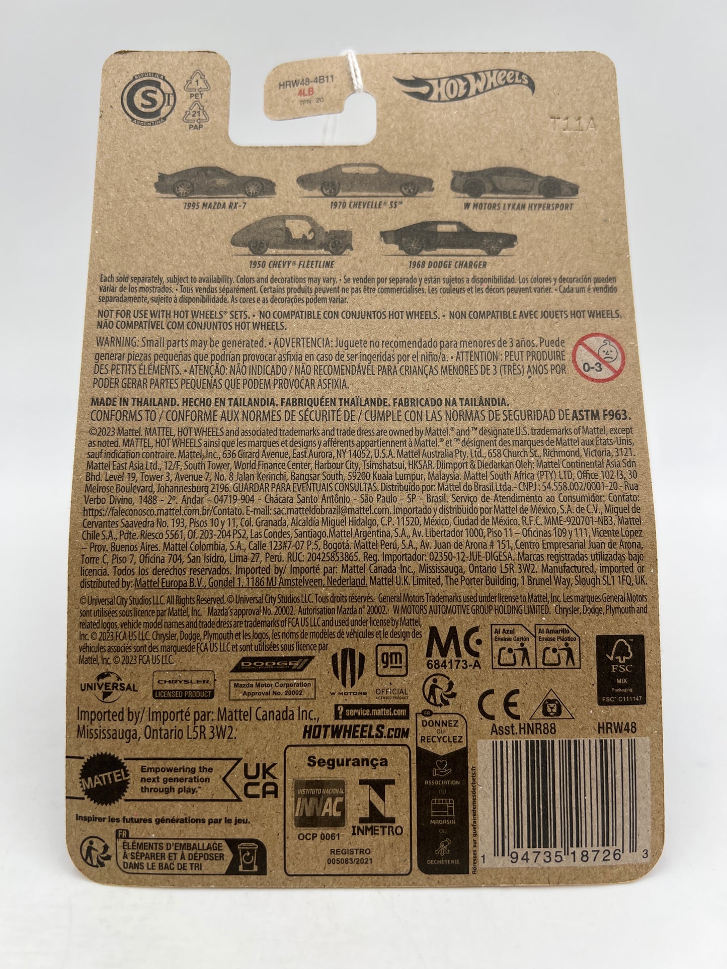 Hot Wheels Fast and Furious Dominic Toretto #3 W Motors Lykan Hypersport Red 70D