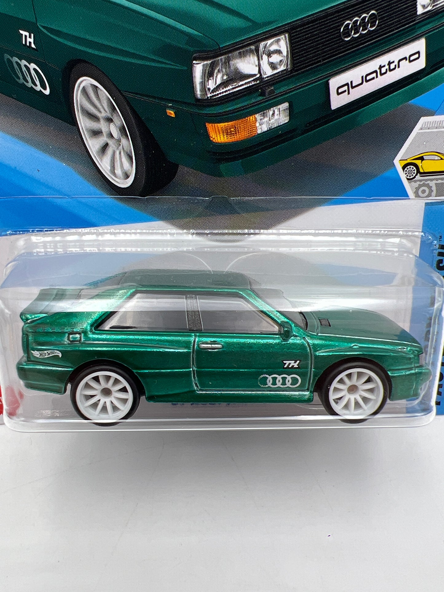 2025 Hot Wheels Super Treasure Hunt #16 87 Audi Quattro Green W/Protector