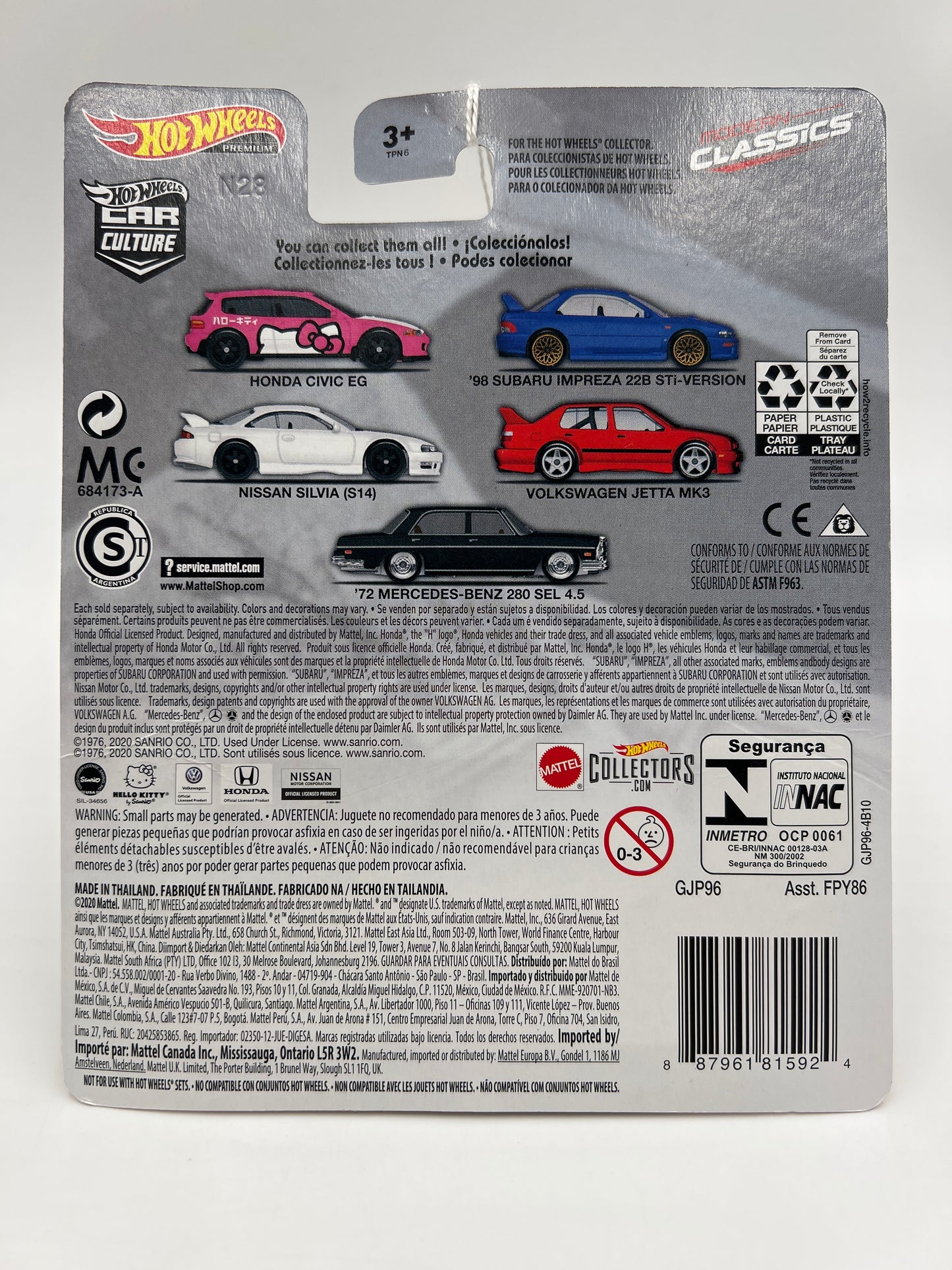 Hot Wheels Premium Modern Classics #2 98 Subaru Impreza 22B STi-Version Blue 243A