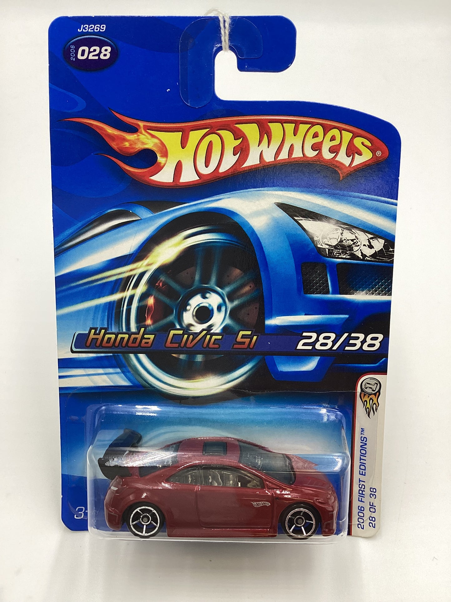 2006 Hot wheels #028 Honda Civic Si Red OH5 Chrome Wheels SR