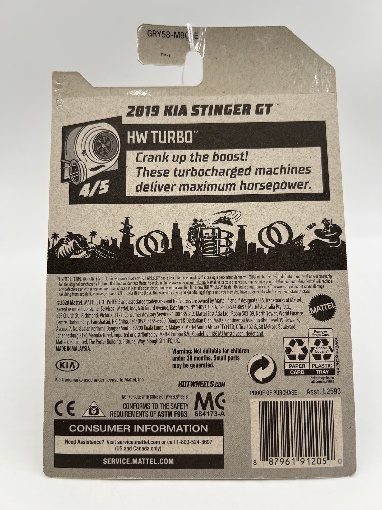 2021 Hot Wheels Turbo #118 2019 Kia Stinger GT Red