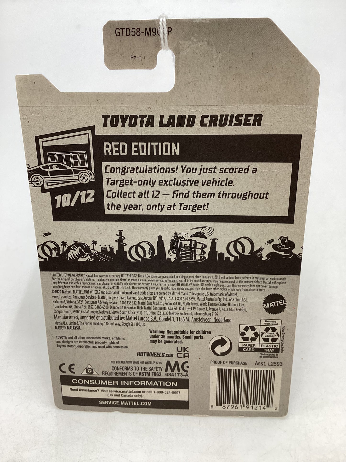 2021 Hot Wheels #202 Red Edition Toyota Land Cruiser 147A