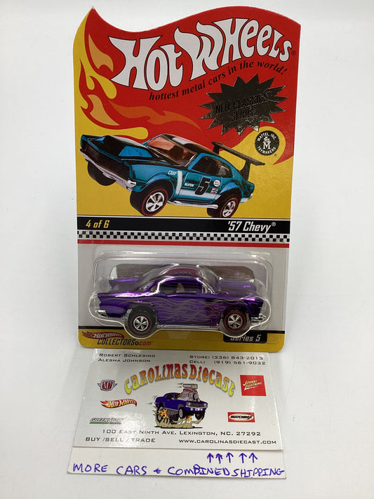 2006 Hot Wheels RLC Neo-Classic Series 5 #4 57 Chevy Purple #4453/11000 w/Protector