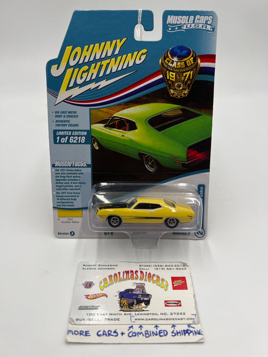 Johnny Lightning Muscle Cars U.S.A Class of 1971 Release 2 Version A 1971 Ford Torino Cobra Grabber Yellow 232B