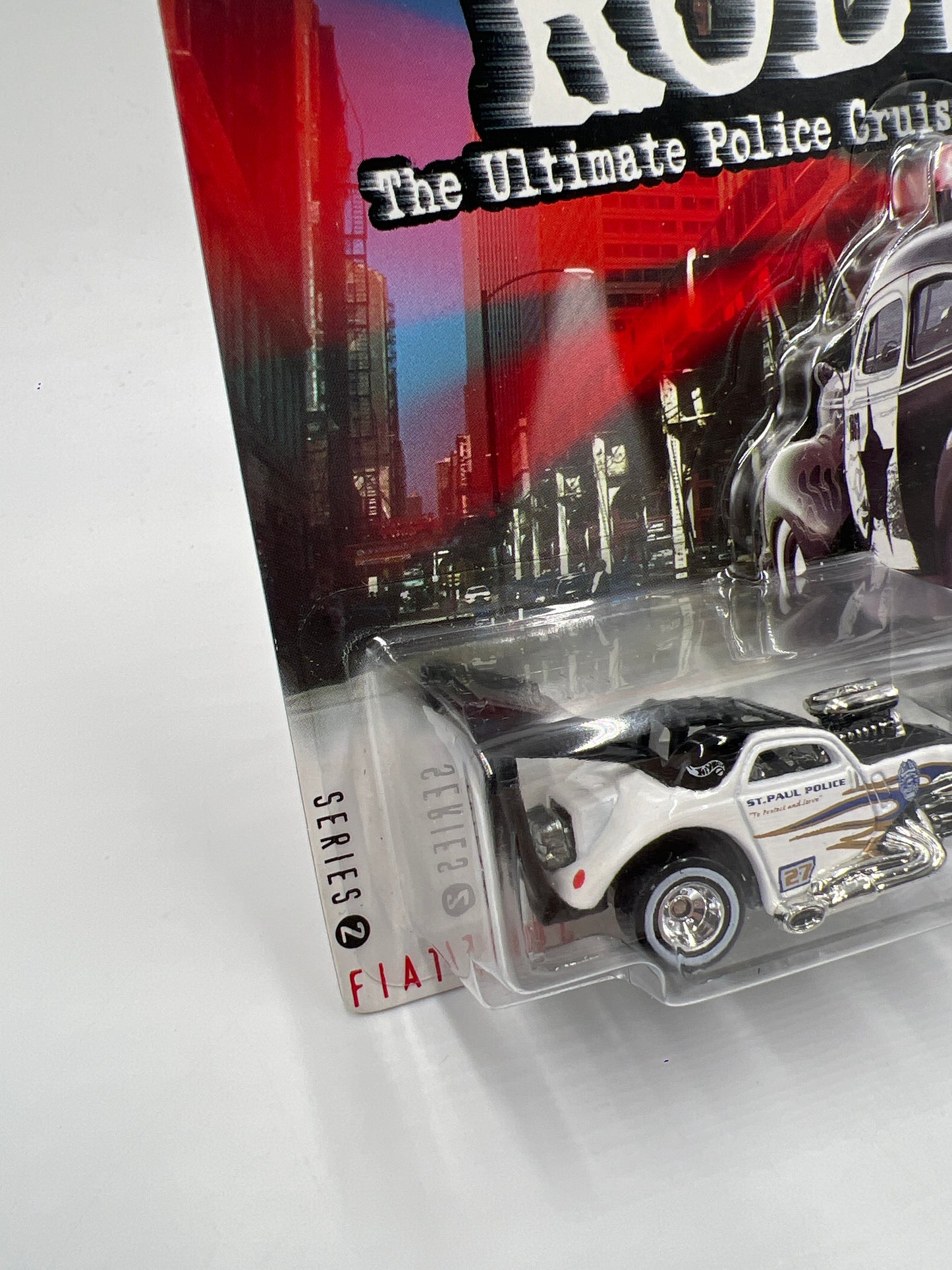 Hot Wheels Cop Rods Series 2 St Paul NM Fiat 500C W/Real Riders SR