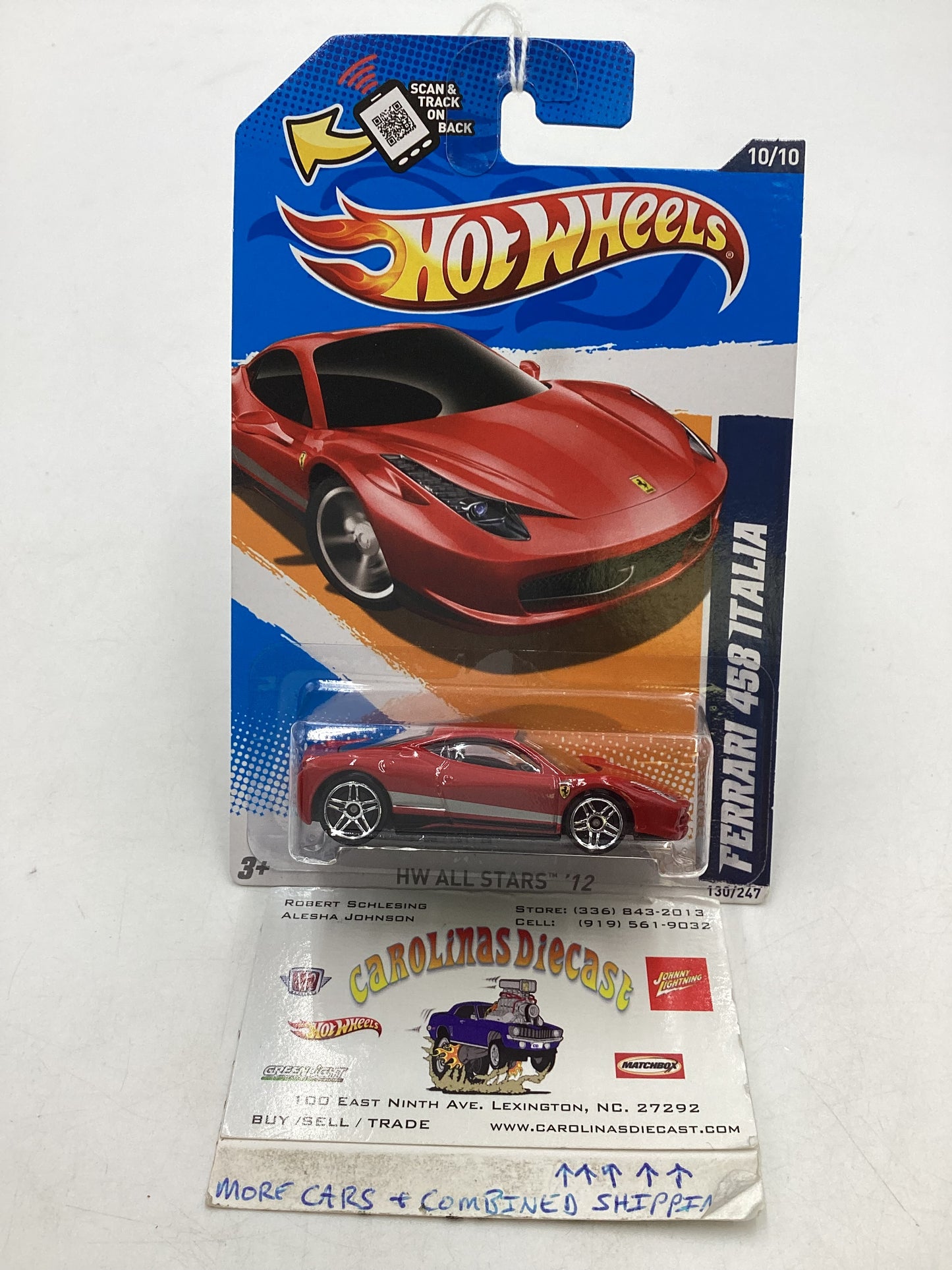 2012 Hot wheels #130 Ferrari 458 Italia Red