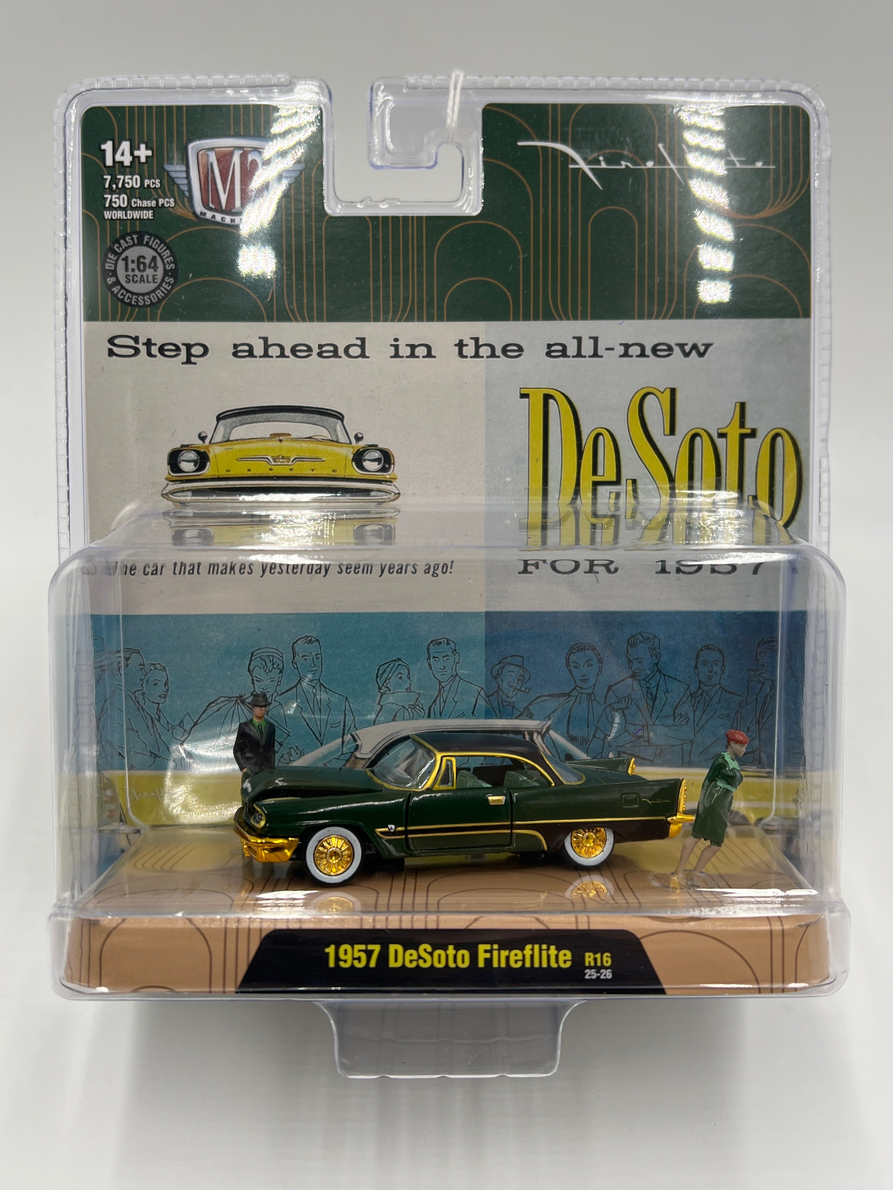 2025 M2 Machines Diorama CHASE 1957 DeSoto Fireflite Green R16 #2
