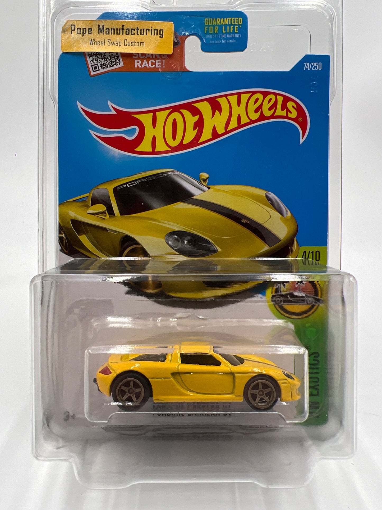 Hot Wheels Porsche Carrera GT Yellow Wheel Swap Custom On Card W/Protector SR